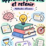 Un étudiant concentré utilisant des astuces d'étude sur son bureau