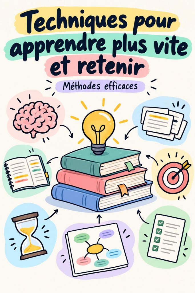 Un étudiant concentré utilisant des astuces d'étude sur son bureau