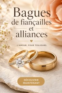 Un élégant présentoir de bagues de fiançailles et alliances