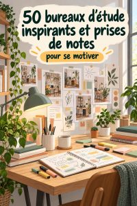 Un bureau d'études bien organisé avec des fournitures et décorations inspirantes