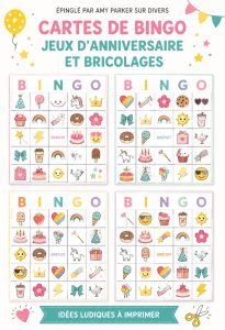 Cartes de bingo personnalisées pour un anniversaire