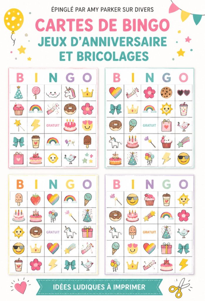 Cartes de bingo personnalisées pour un anniversaire