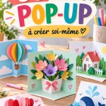 Une carte pop-up colorée représentant un gâteau d'anniversaire, conçue à la main pour une célébration.