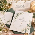 Un exemple de carton d'invitation mariage élégant avec un design floral raffiné.