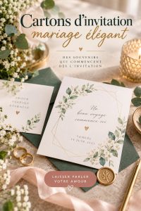 Un exemple de carton d'invitation mariage élégant avec un design floral raffiné.