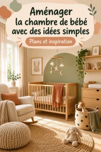 Chambre de bébé avec des tons doux et un mobilier accueillant
