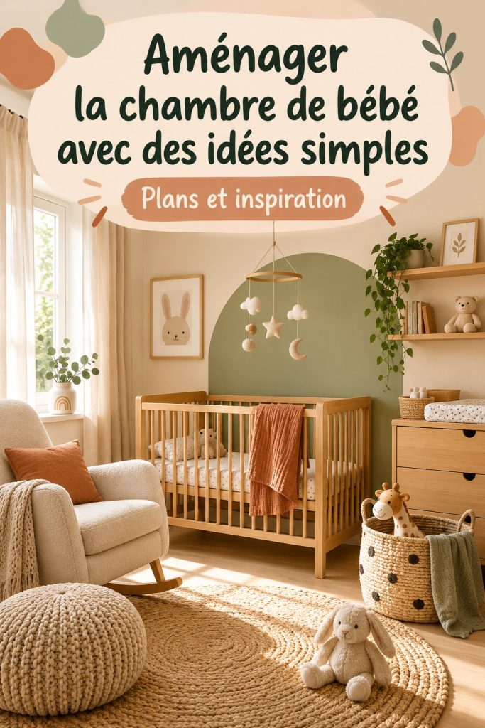 Chambre de bébé avec des tons doux et un mobilier accueillant
