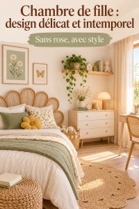 Chambre de fille décorée avec délicatesse et modernité