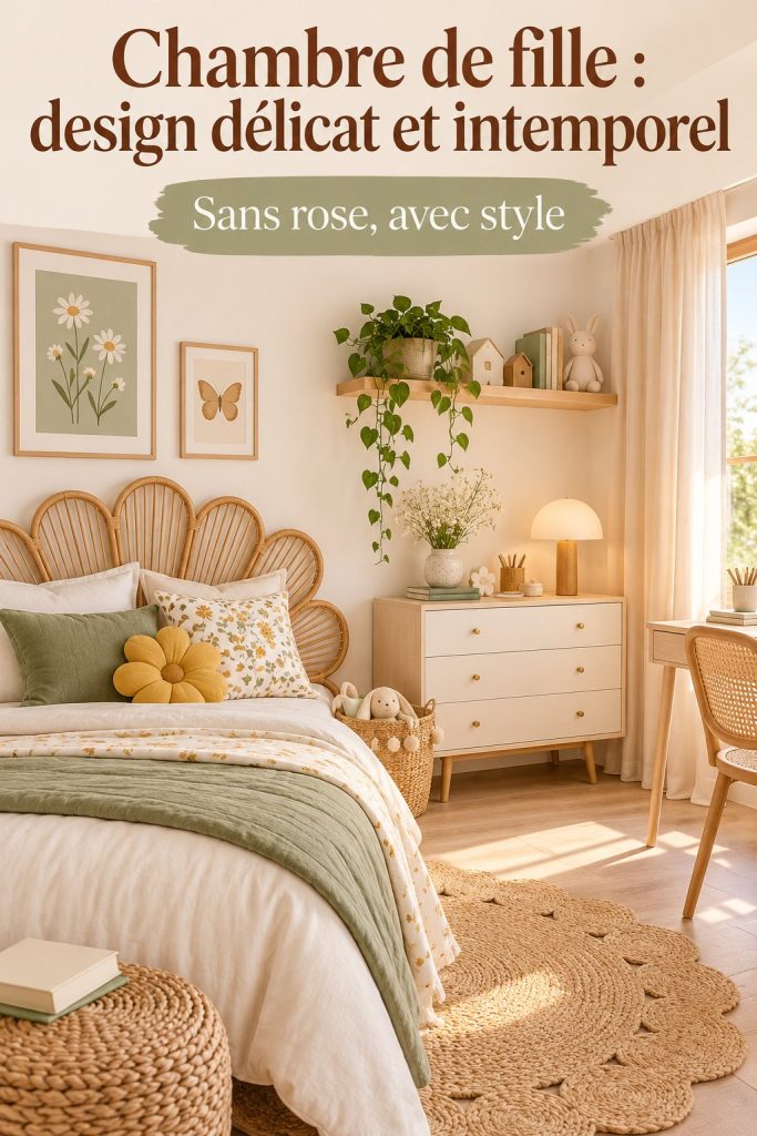 Chambre de fille décorée avec délicatesse et modernité