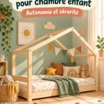 Chambre d'enfant décorée dans le style Montessori avec lit bas et jouets accessibles