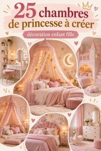 Chambre de princesse moderne avec des couleurs pastel et des décorations féériques