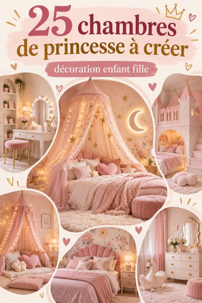 Chambre de princesse moderne avec des couleurs pastel et des décorations féériques