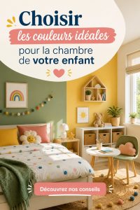 Chambre d'enfant colorée avec des teintes apaisantes et des décorations ludiques.