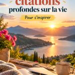 Une citation inspirante sur la vie affichée dans un cadre familial.