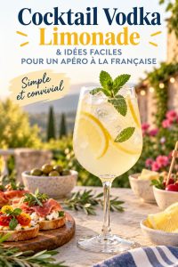 Cocktail vodka limonade sur une table de fête