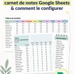 Capture d'écran d'un carnet de notes organisé sur Google Sheets