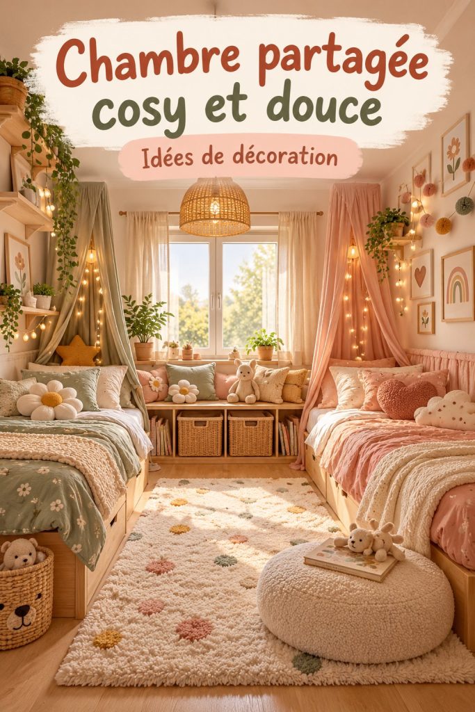 Chambre esthétique et chaleureuse pour enfants avec des éléments modernes