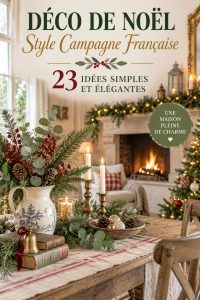 Décoration de Noël élégante inspirée du style français dans un salon chaleureux.