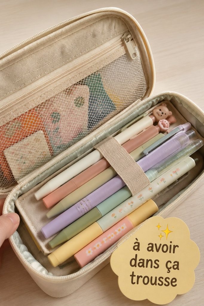 Une trousse de secours ouverte avec des fournitures médicales indispensables à l'intérieur.
