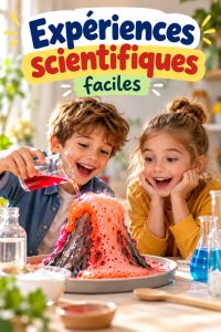 Une maman et ses enfants réalisent des expériences scientifiques faciles à la maison