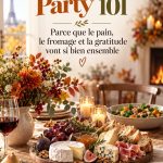 Une table festive décorée pour une fête familiale avec de la nourriture appétissante