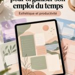 Un iPad avec un fond d'écran de calendrier stylé pour les étudiants