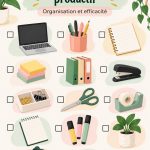 Bureau bien organisé avec fournitures variées pour améliorer la productivité