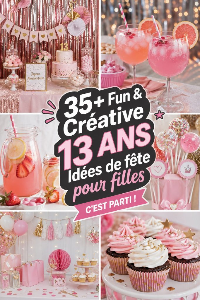 Fête d'anniversaire pour une fille de 13 ans avec décorations colorées et gâteau