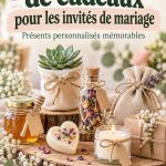 Idées de cadeaux de mariage personnalisés pour invités avec des dômes en verre.