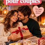 Un couple souriant échangeant des cadeaux lors d'une occasion spéciale