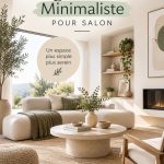 Salon minimaliste avec des couleurs neutres et un mobilier épuré.