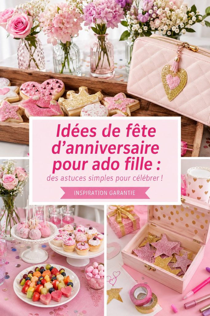 Fête d'anniversaire pour adolescentes avec des décorations colorées et des gâteaux