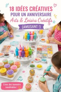 Enfants réunis autour d'une table décorée pour une fête d'anniversaire gourmande avec des collations créatives.