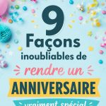 Lunchbox d'anniversaire colorée avec des recettes gourmandes pour enfants.
