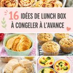 Une collection de lunch box colorées prêtes à être congelées, avec des légumes et des protéines variés.