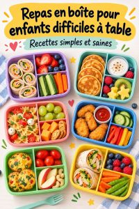 Bento box saine avec des aliments colorés et équilibrés pour enfants