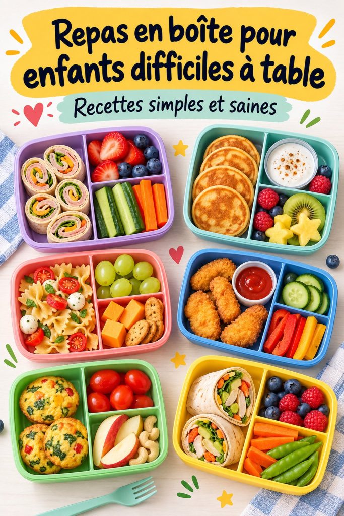 Bento box saine avec des aliments colorés et équilibrés pour enfants