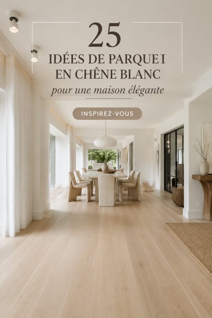 Salon moderne avec un magnifique parquet en chêne blanc et des touches de décoration élégantes