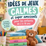 Jeu calme d'enfants autour d'une table avec plusieurs activités manuelles.
