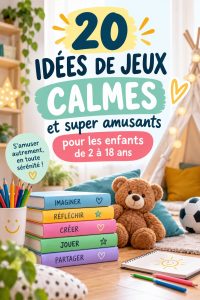 Jeu calme d'enfants autour d'une table avec plusieurs activités manuelles.