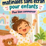 Enfants jouant ensemble sans écran dans le jardin, sourires radieux.
