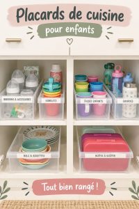Cuisine de jeu colorée pour enfants mettant en valeur des meubles adaptés à leur taille.