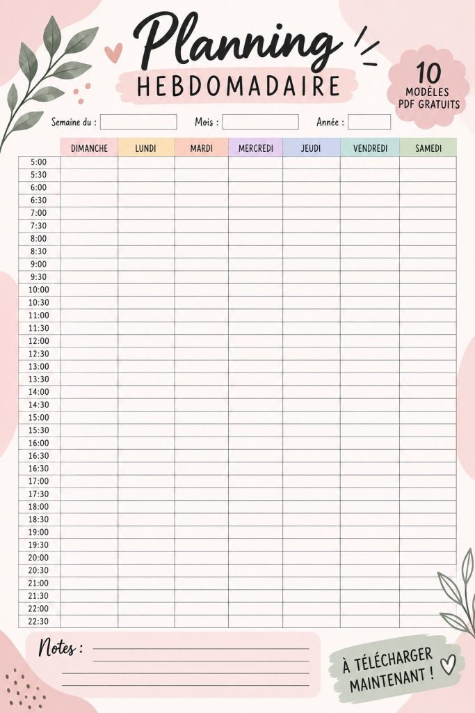 Un ensemble de calendriers scolaires imprimables présentant divers designs.