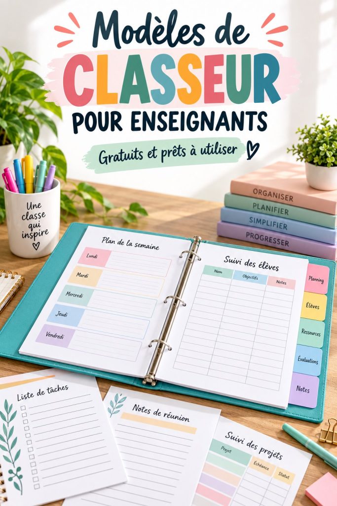 Modèles d'organisation de classe gratuits pour enseignants