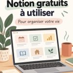 Capture d'écran de divers modèles gratuits Notion organisés sur un ordinateur