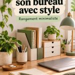 Bureau organisé avec des fournitures de bureau esthétiques et modernes