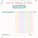 Tableau de tâches familial coloré et organisé sur un mur