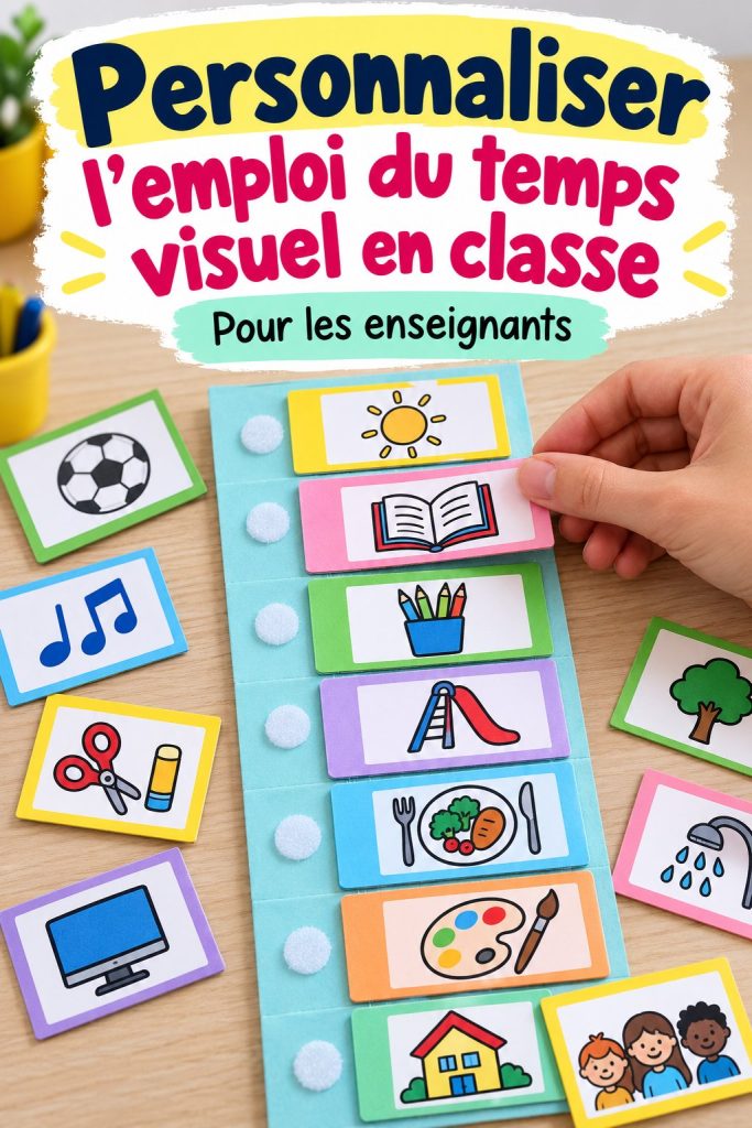 Emploi du temps visuel personnalisé pour une classe d'enfants