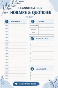Un planner quotidien à imprimer pour aider les familles à s'organiser