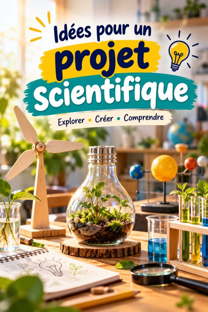 Maman et enfant réalisant un projet scientifique à la maison